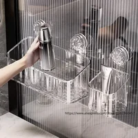 Multi-functional Bathroom Shelf with Suction Cup, No Drilling Needed Shower Caddy for Shampoo Conditioner Soap Razors 1