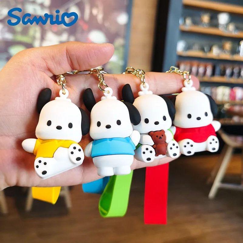 

Sanrio Pochacco Anime Keychains Kawaii Cute Cartoon Pochacco Keychain for Backpacks Pendant Action Figures Dolls Model Keyrings