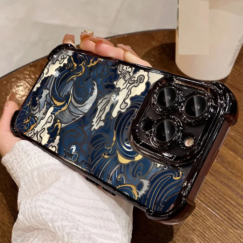 Japanese Waves Design Shockproof Phone Case