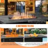 Walsunny 43 inch Outdoor Propane Fire Pit 50,000 BTU Gas Fire Pit Table with Lid, Glass Wind Guard, Waterproof Cover 3