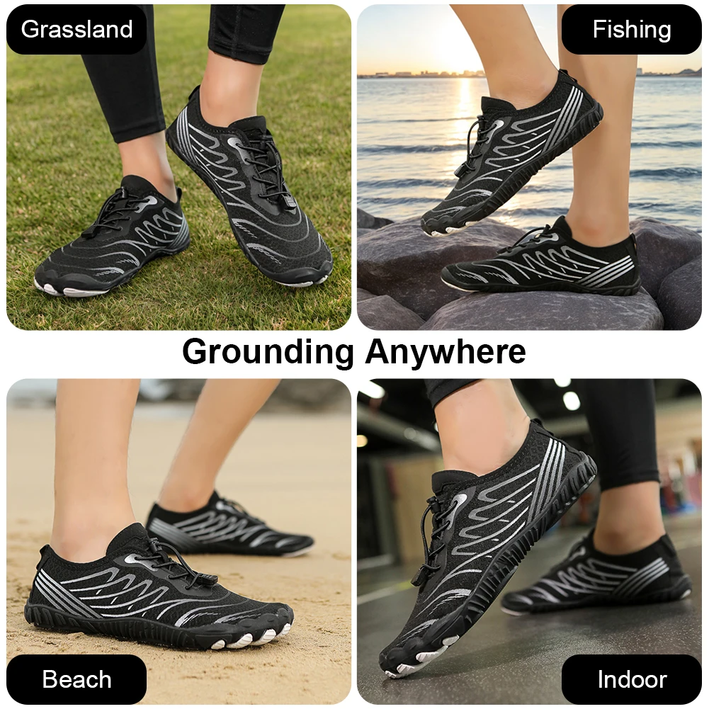 Grounding Shoes with Copper Grounded Footwear Non Slip Breathable Aqua Shoes Flexible Lightweight Barefoot Shoes for Men Women 2