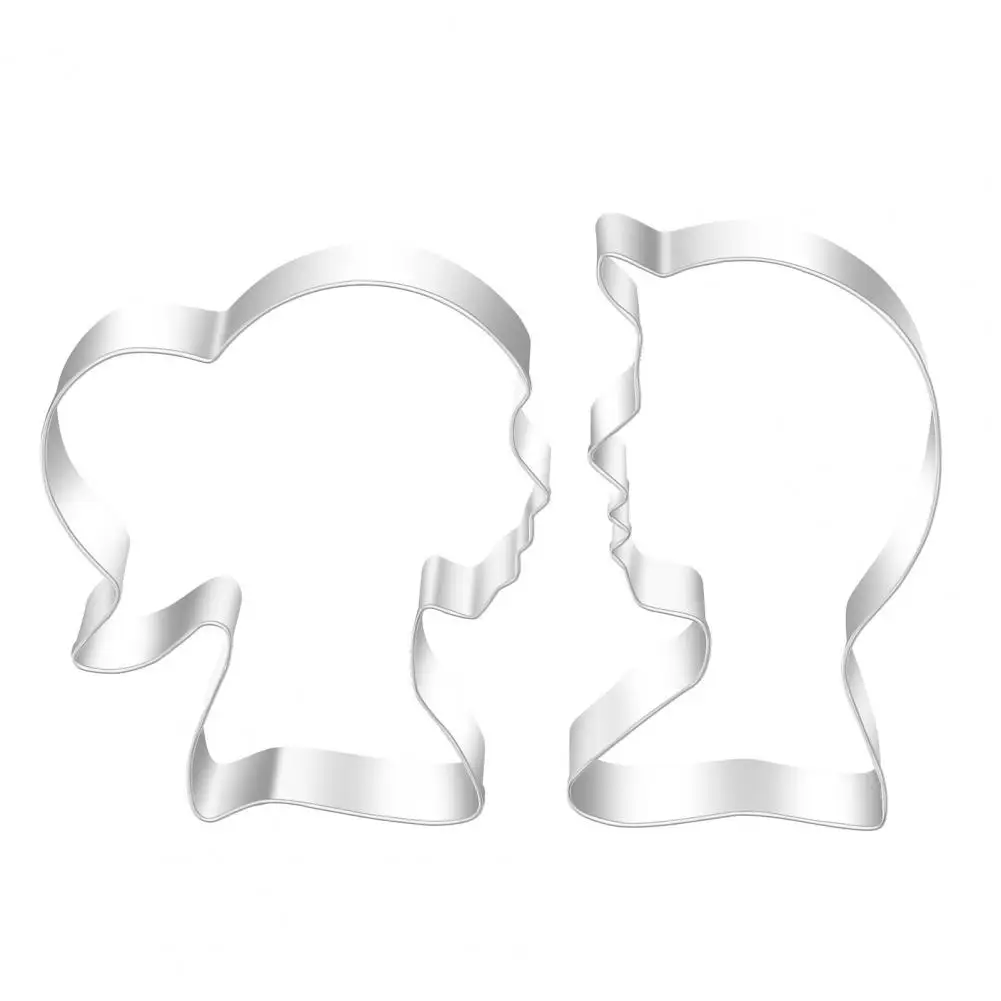 Stainless Steel Heart-shaped Mold Non-stick Dessert Mold Heart Shape Cookies Cutters Set for Valentine's Day Baking