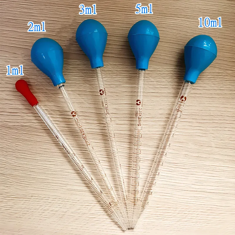 

10pcs Glass Glass Dropper with Scale Line,Chemical Laboratory Glass Pipette with Rubber Head