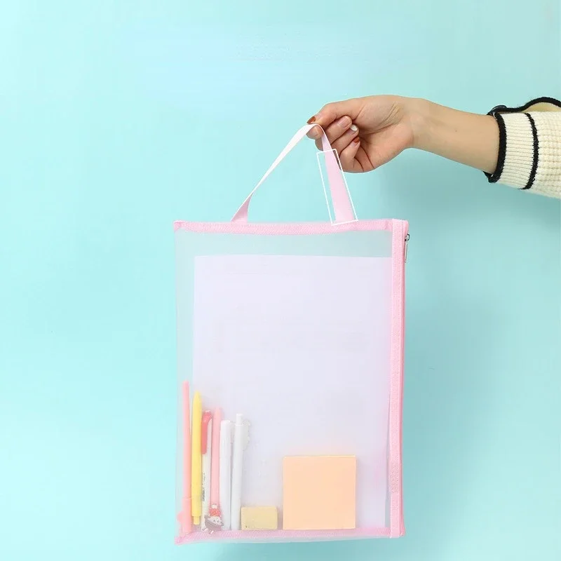 A4/A5/A6 Mesh Zipper Pouch Document Bag 1pcs