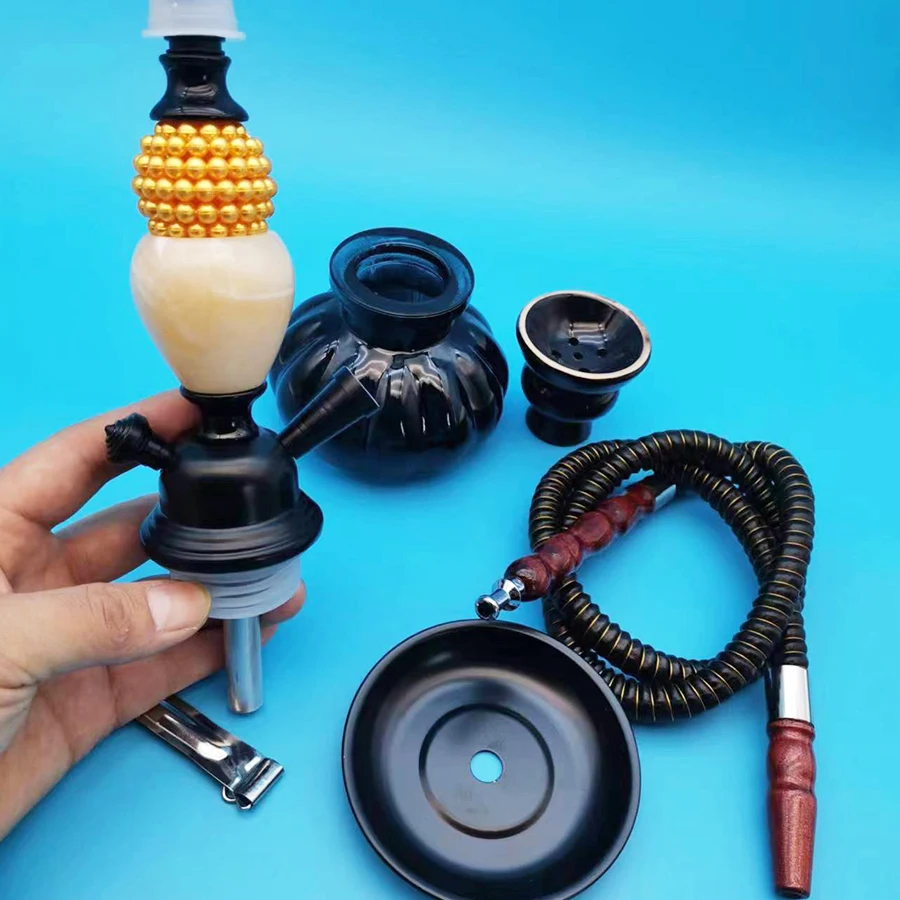 Arabia Hookah Set Small Single Tube Shisha Glass Bottle Ceramic Bowl Hose Pipe Hookah Accessories Birthday Gift