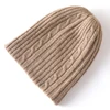 Sparsil 100% Pure Cashmere Beanies for Women Winter Double-sided Wearable Bonnet Warm Thick 2 Layer Twisted Beanie y2k Skullies 1