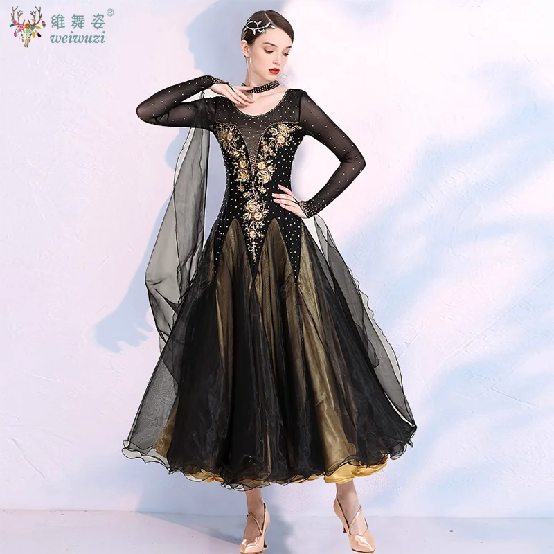 Abbigliamento da ballo da sala per abito da ballo sexy elegante di fascia alta da donna Valzer Tango Abiti da spettacolo per competizioni di danza moderna - immagine 6