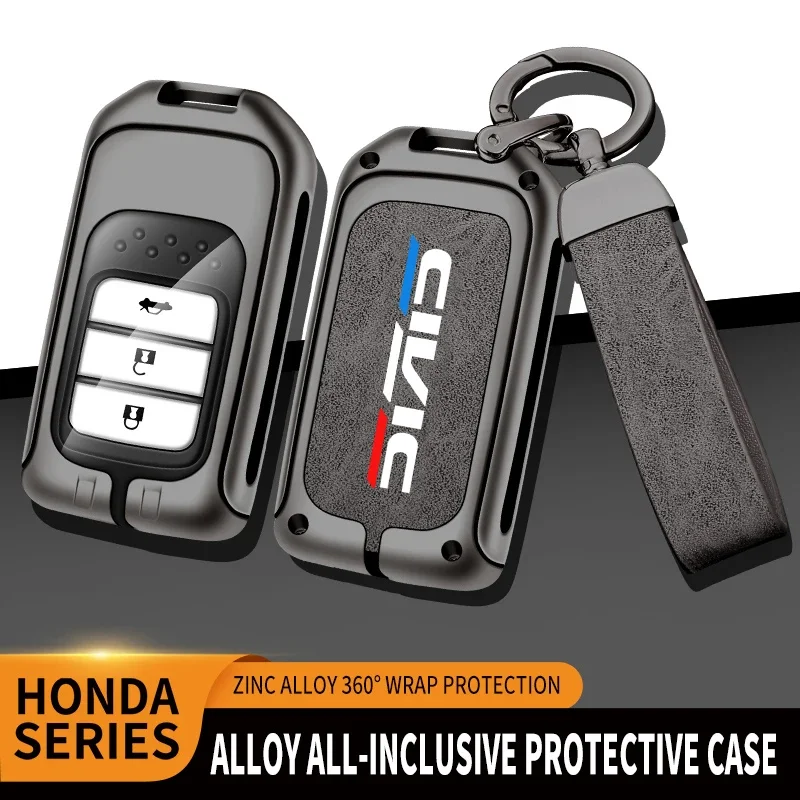 

Car TPU Zinc Alloy Key Case Bag For Honda CIVIC TYPE R Logo Car KeyChain Car Metal Key Shell Car Interior Decoration Accessories