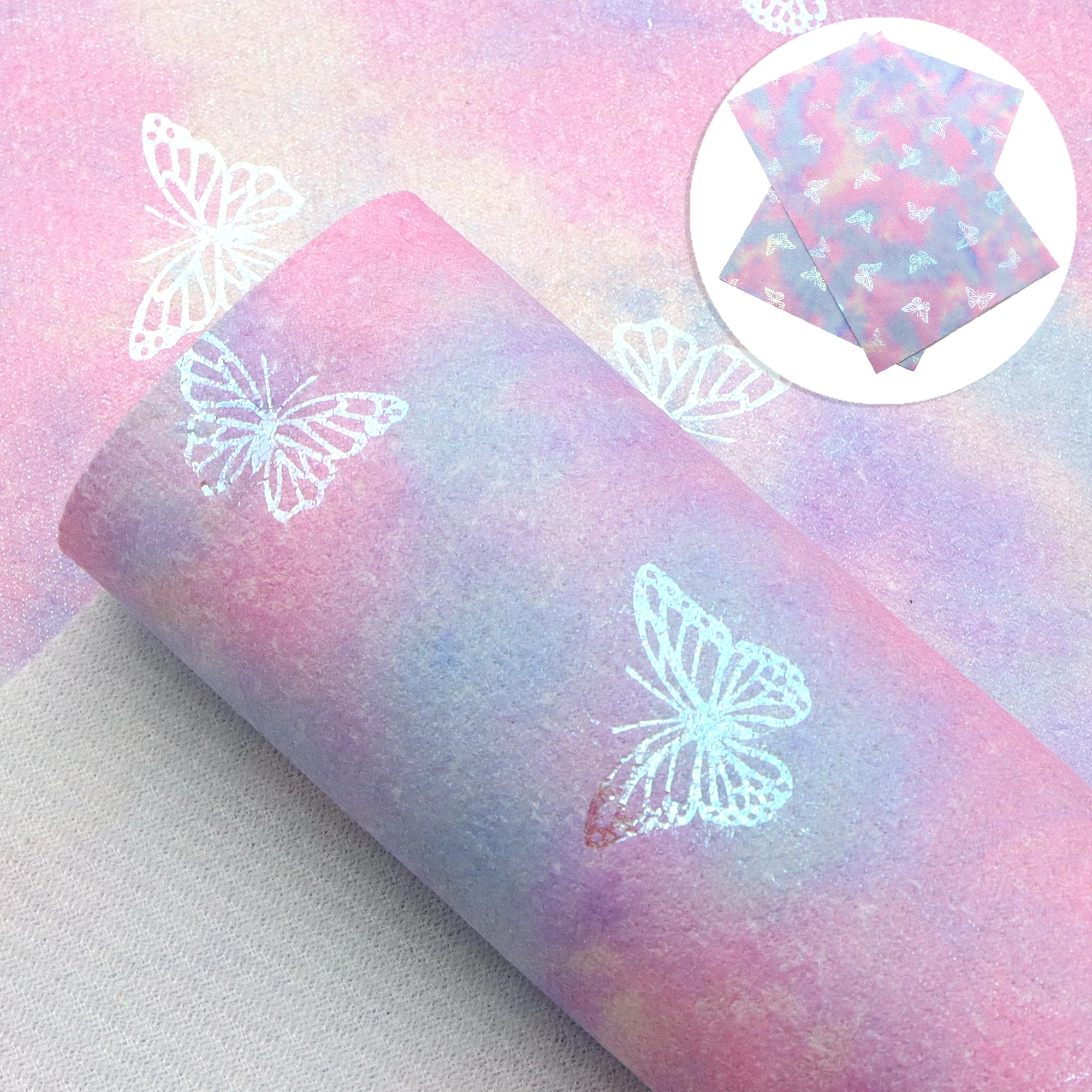 Tie Dye Faux Leather Sheets Bump Textured Foil Synthetic Leather Fabric Roll for DIY Earrings Hair Bows Pouches Crafts