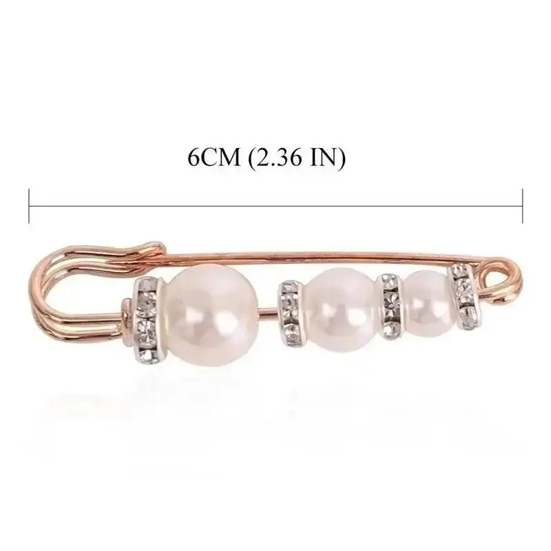 European And American Personalized Decorative Brooch Pearl Retro Diamond-encrusted Metal Beaded Silk Scarf Buckle Pearl Brooch