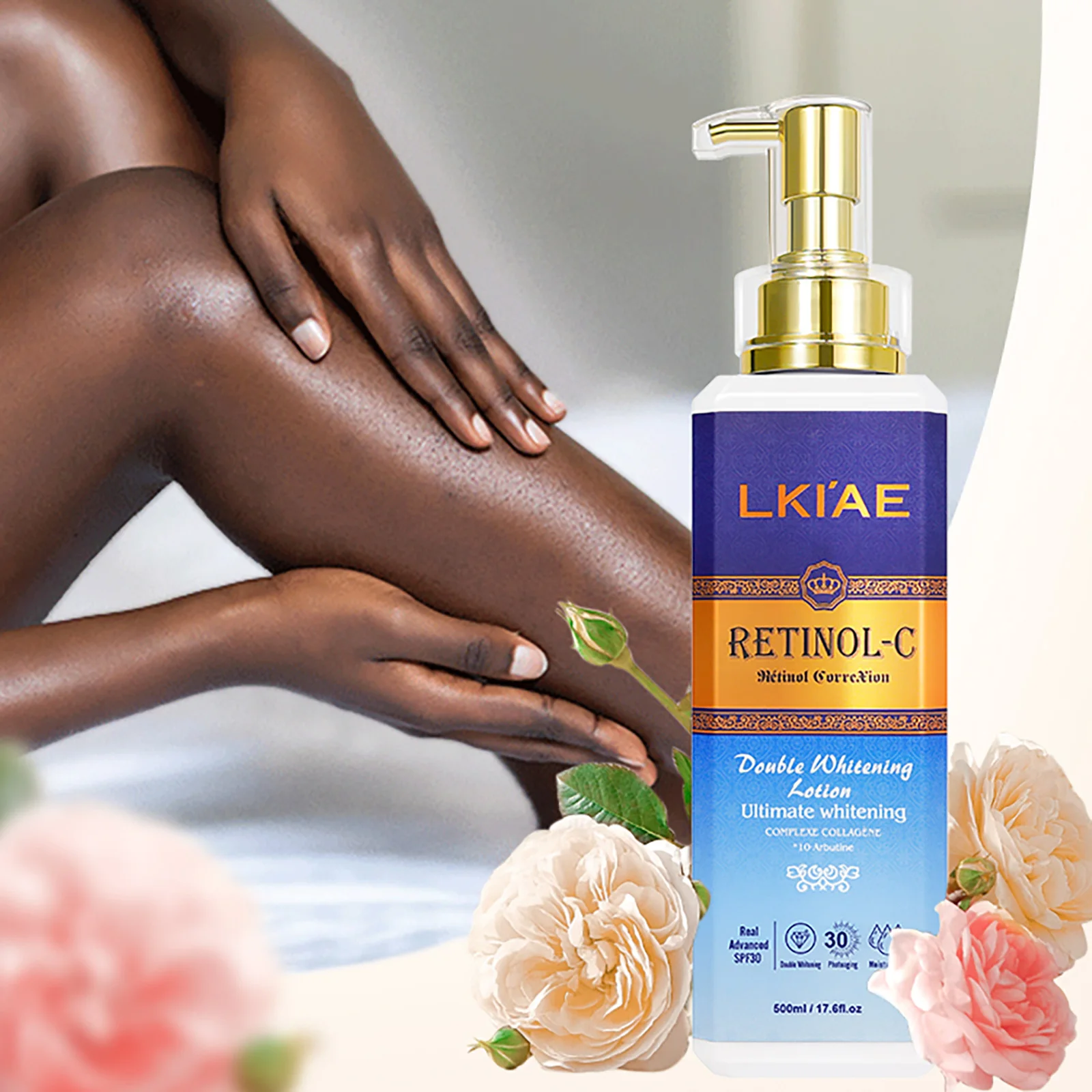 LKIAE Advanced Retinol Double Whitening Skin Care Set, Deeply Moisturizing, Clean Skin, Reduce Wrinkles, Stains, Dark Spots