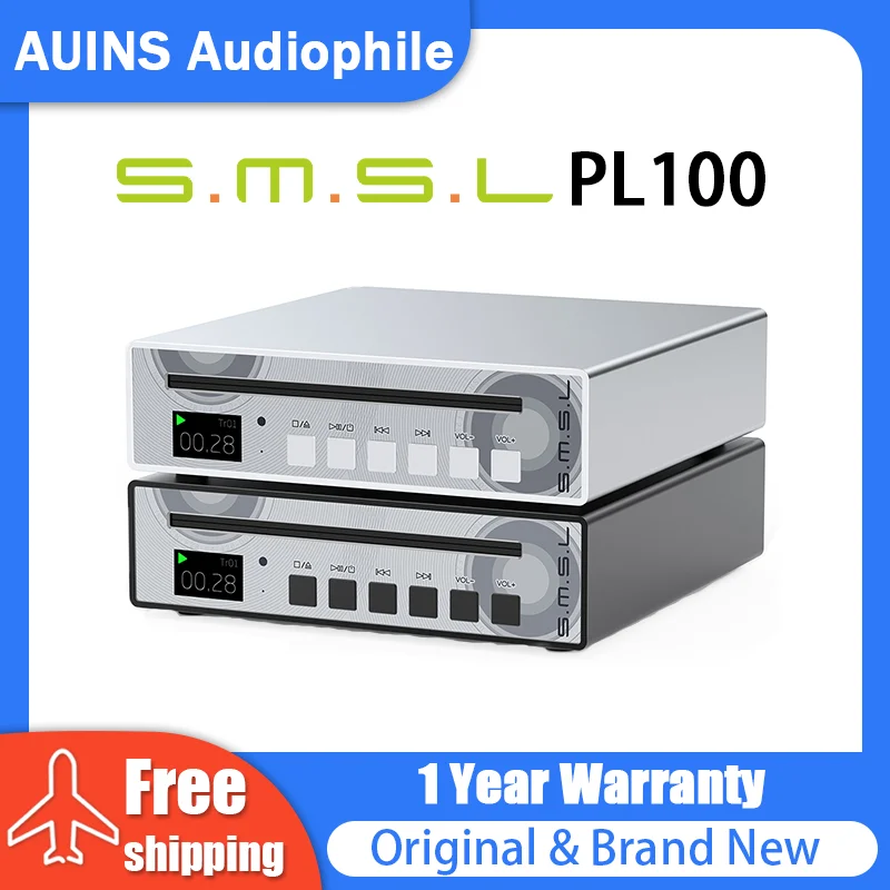SMSL PL100 Hi-res Audio CD Player support Optical Coaxial CS43131 Chip 32&Omega;/60mW 3.5mm Headphone Output Jack With Remote Control portable cd player
