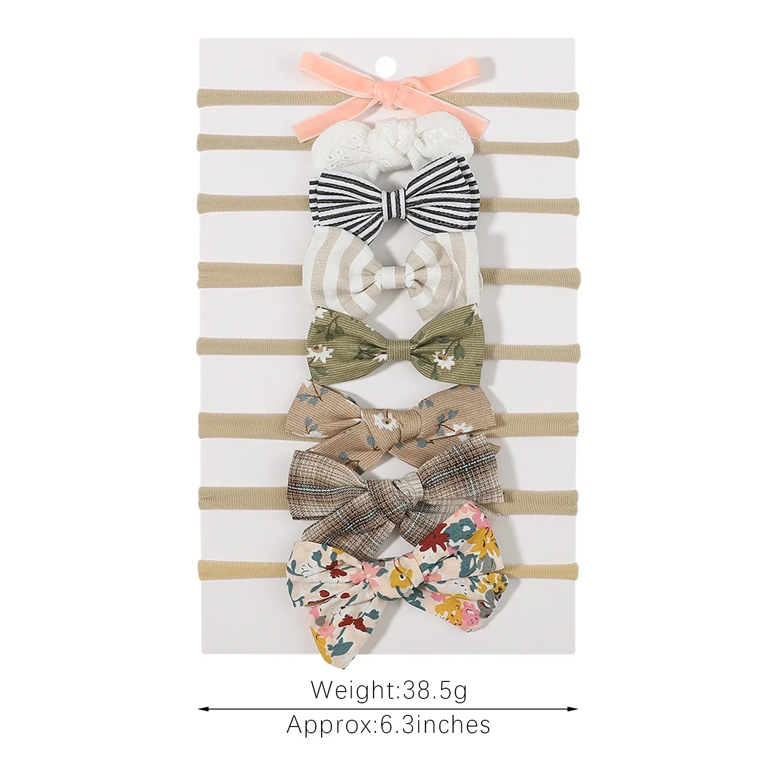  소녀용 코튼 나비 매듭 머리띠, 꽃 표범 무늬 나일론 달콤한 머리띠,  헤어 밴드, 헤어 액세서리, 세트당 8 개