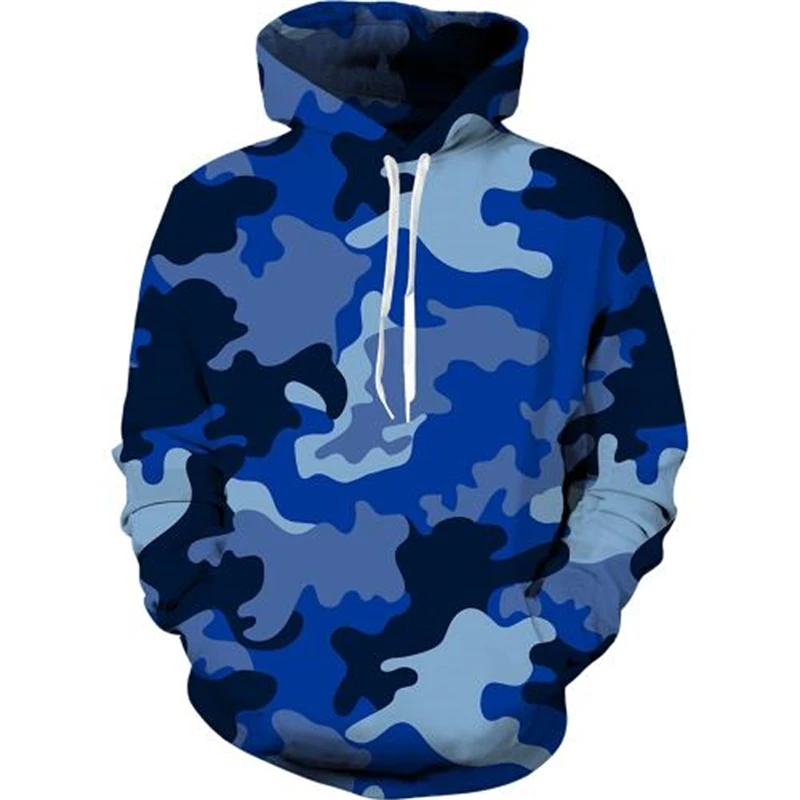 Men's Hoodie 3D Full Printed Camouflage Patterns Casual Long Sleeved Hooded Pullover Autumn Trendy Men Clothing Tops