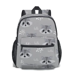 Children Bag Racoon Head Pattern Kids Bag Kindergarten Preschool Backpack for Boys Girls 3-4-6 Years Old