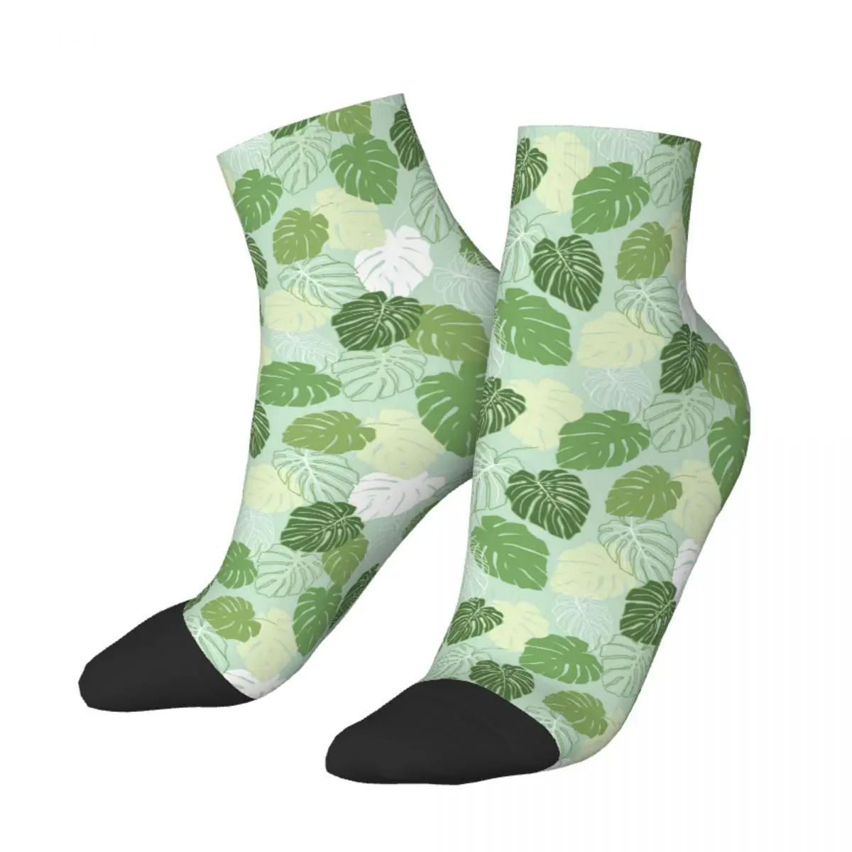 

Socks Polyester Low Tube Monstera Leaves Socks Breathable Casual Short Sock