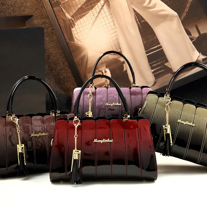 Fashion Atmospheric Patent Leather Messenger Bag Handbag Women Shoulder Bag High Quality Casual Tote Ladies Party Crossbody Bags - Image 4