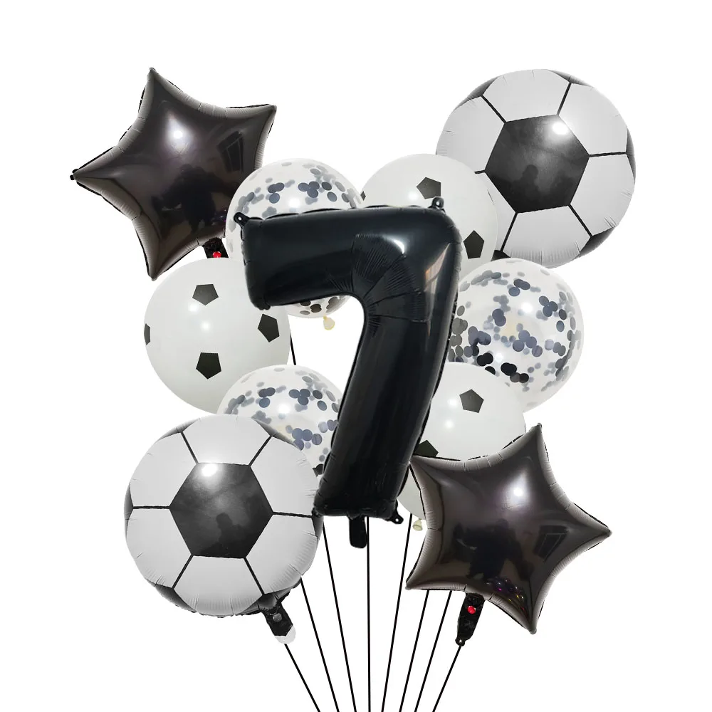 Helium Foil Soccer Balloons - 32-Inch Green Number Ball Sports Party Decorations