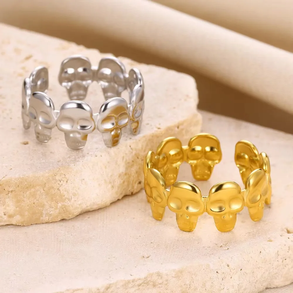 Punk Skull Rings Adjustable Ring