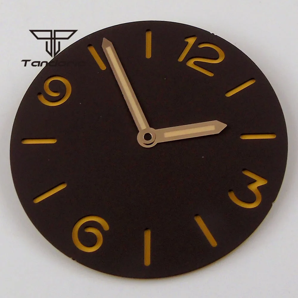 

38.5mm Brown Watch Dial Hands Set Spare Parts Fit for ETA 6497 6498 ST 3600 3620 Hand Winding Movement