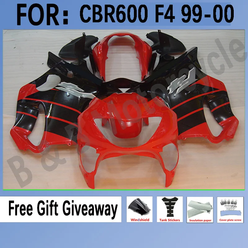 

Новый комплект обтекателей для мотоцикла ABS для HONDA CBR600 F4 1999-2000 CBR600 1999 CBR 600 99-00 комплект обтекателей для кузова красный черный