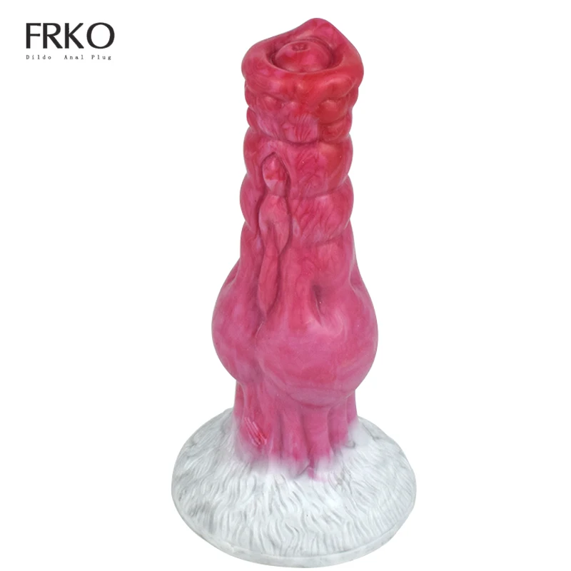 

FRKO Dog Penis Big Knot Fantasy Dildo With Strong Sucker Silicone Soft Anal Plug For Women Masturbator Animal Dick Adult Sex Toy