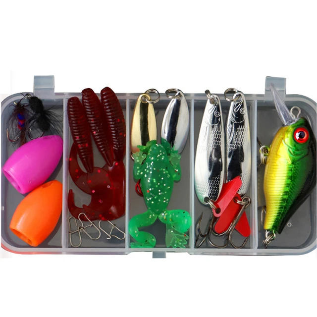 Fflybg New Mixed Fishing Lure Set Soft And Hard Bait Kit Minnow