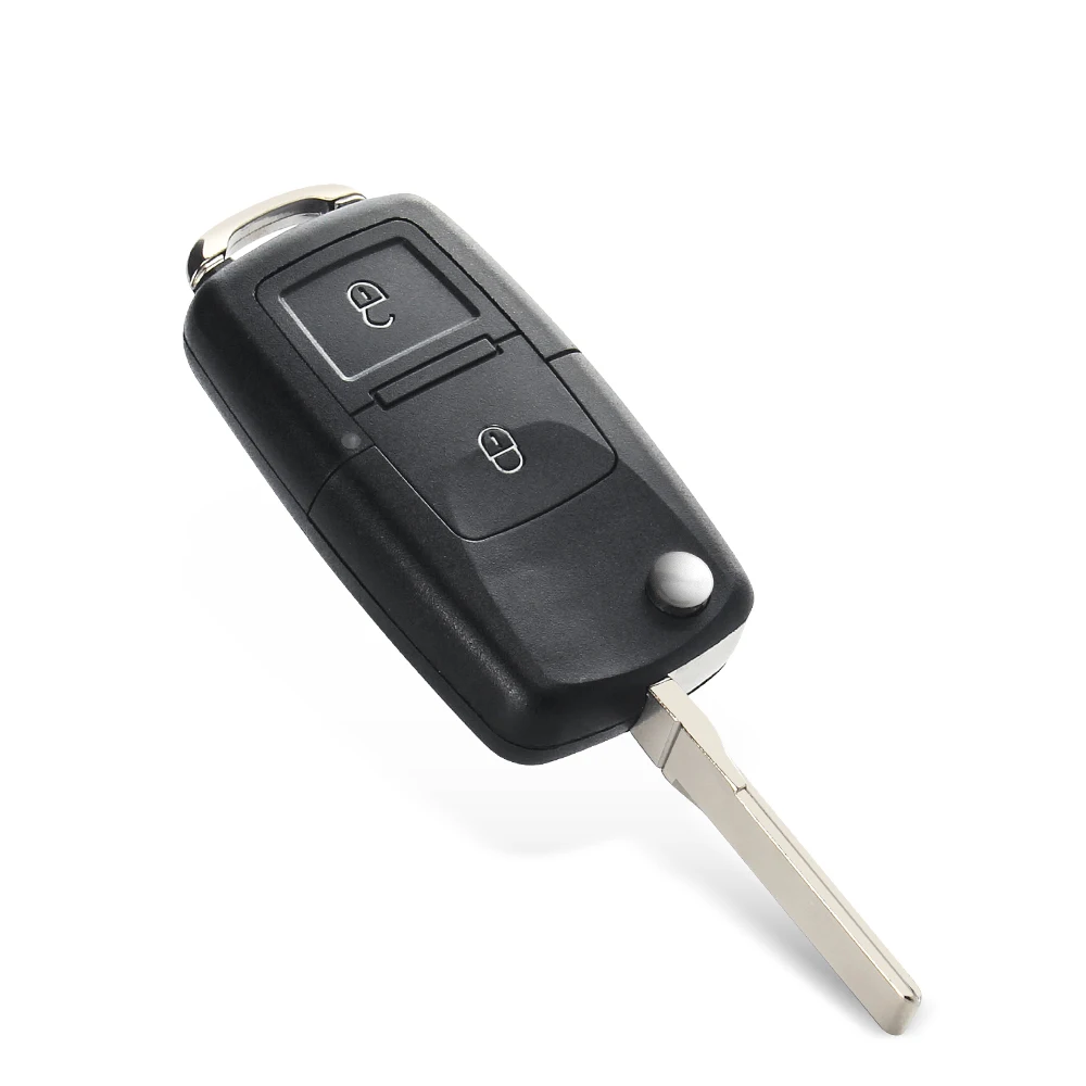 KEYYOU 10pcs 2/3BNT 원격 플립 접이식 자동차 키 쉘 케이스 VW 폭스 바겐 골프 4 5 Passat B5 B6 폴로 Touran Jetta Seat Skoda
