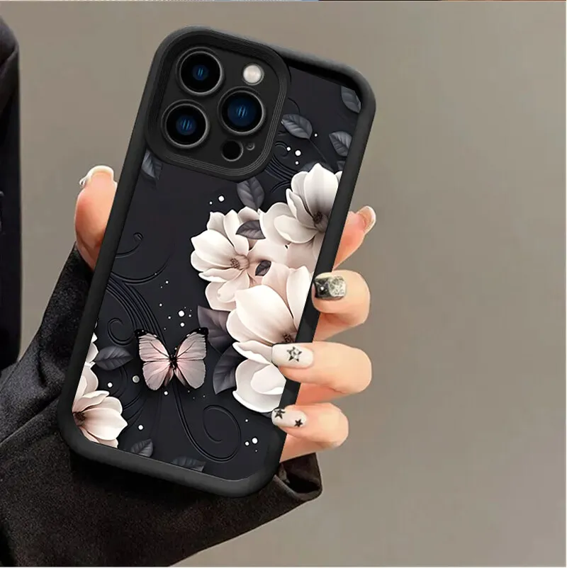 Retro Classic Flowers Soft Silicone Phone Case - Vintage Floral Design