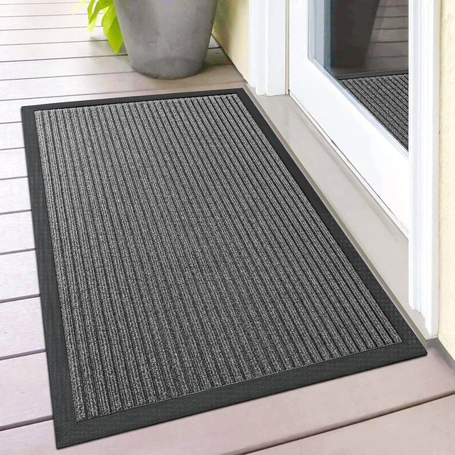 Front Door Mats Welcome Mat Waterproof Anti-Slip Durable Rubber Doormat  Low-Profile Design Floor Front Doormat Rugs For Entryway - AliExpress