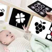 Montessori Baby Visual Stimulation Card Toy Black White Flash Cards High Contrast Visual Stimulation Learning Toys for Children 1
