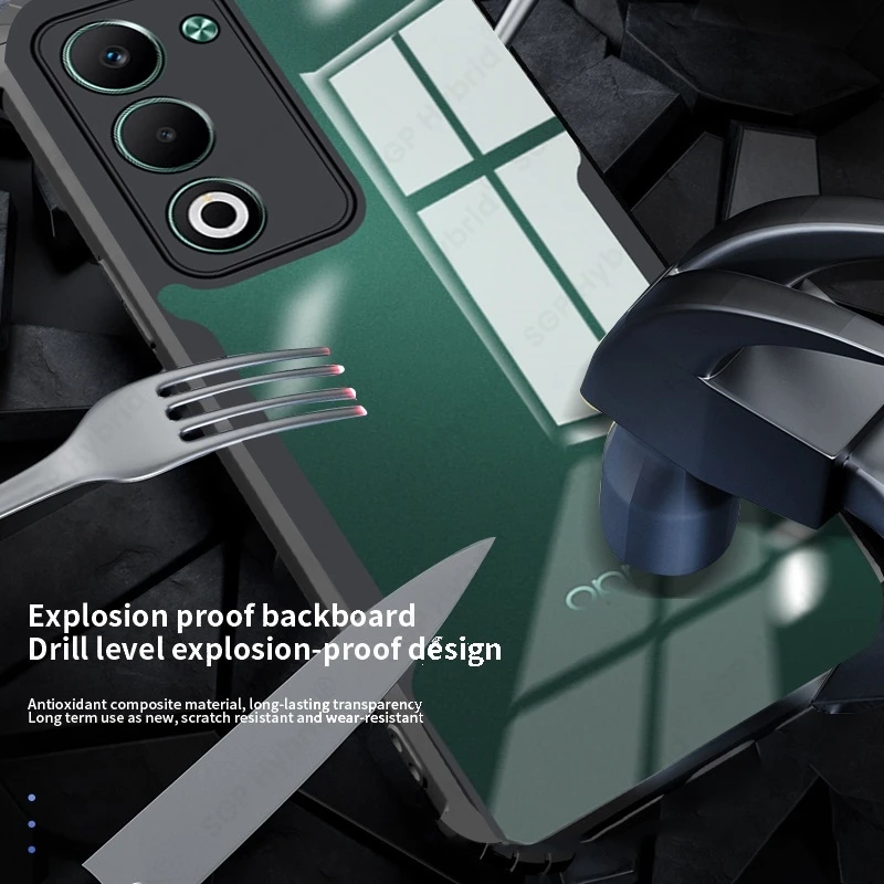 Acrylic Transparent Shockproof Back Cover with Magnetic Holder Ring
