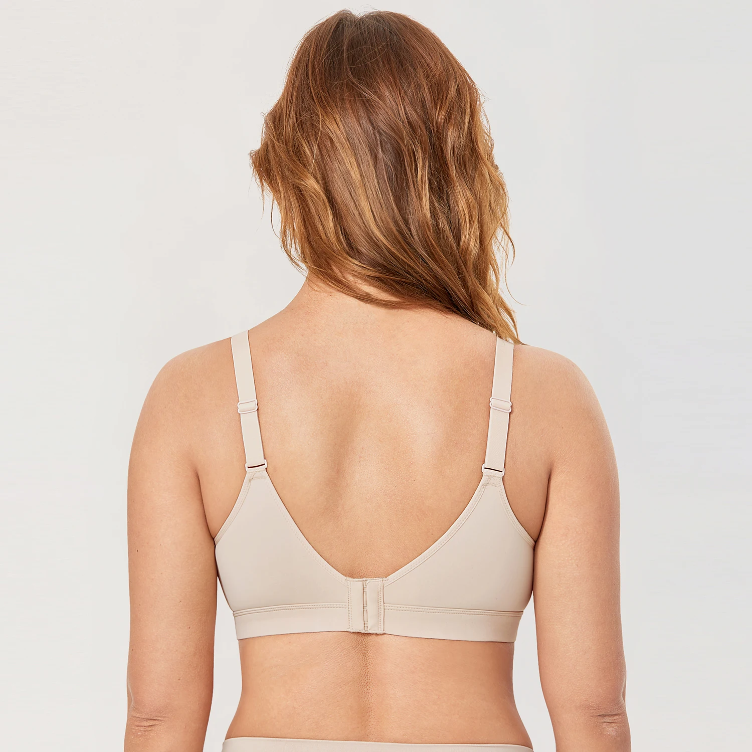 DELIMIRA Women's Wireless Smooth Bra Plus Size Full Coverage Unlined Support 34-48 B-G cup