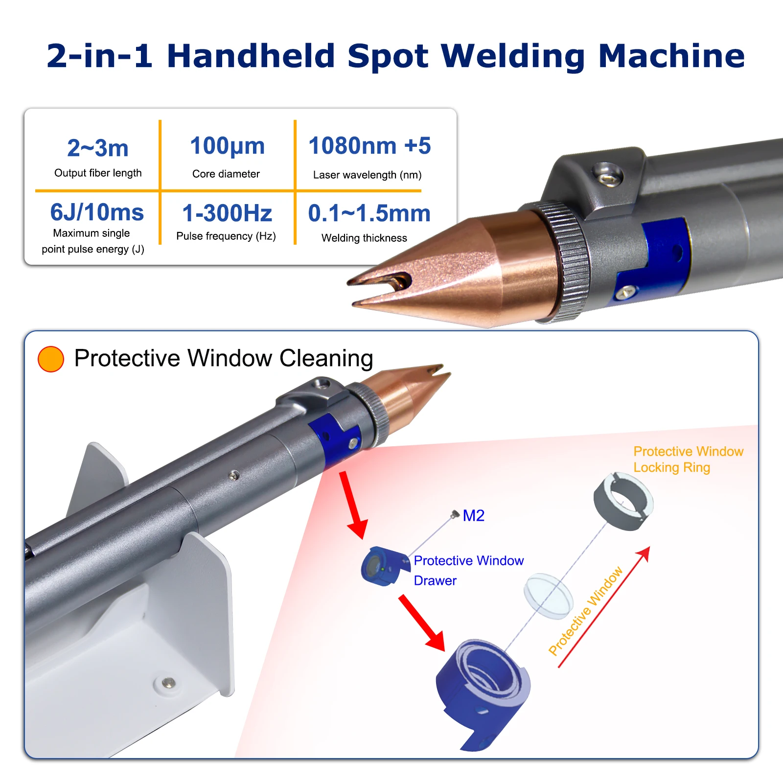 Schneller Versand: 600W Spot-Laserschweißgerät QCW 300-600W Schmuckschweiß- und Schneidemaschine für 0,3mm-1,5mm Metallbleche – Präzisions-Dünnschweißgerät – Detail 6