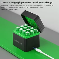 PUJIMAX 4/8/12 Slot AA 4255mWh Smart Charging Compartment   1.5V Lithium Battery Rechargeable Charger Set Large Capacity 6