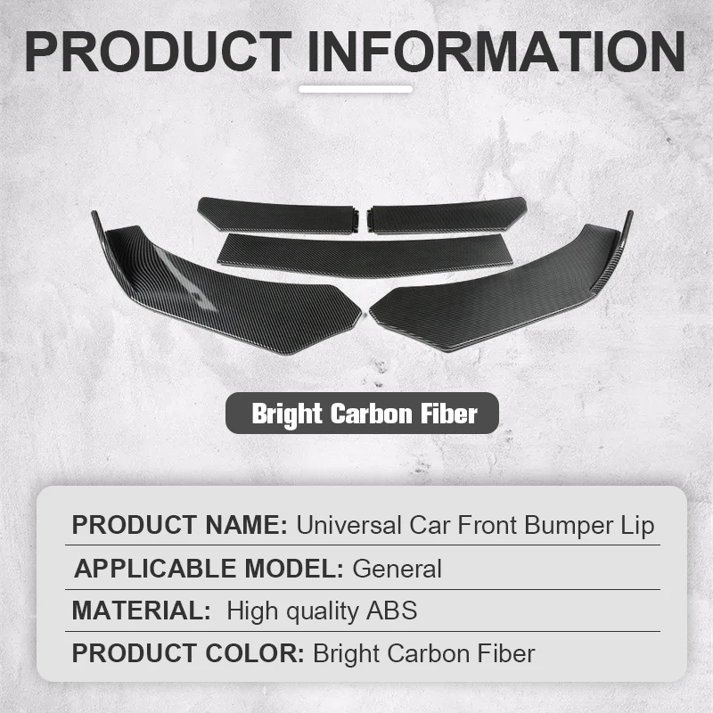 4/5PCS Universal Car Front Blade Bumper Lip Body Kit Spoiler Splitter Carbon Fiber Bumper Canard Lip Splitter For BMW For Tesla car bumper spoiler bumper lip bumper lip decoration front bumper decoration front bumper cover
