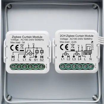 GIRIER Tuya ZigBee 3.0 Smart Curtain Switch Module for Roller Blinds Shutter Electric Motor 1/2 Gang Work with Alexa Google Home
