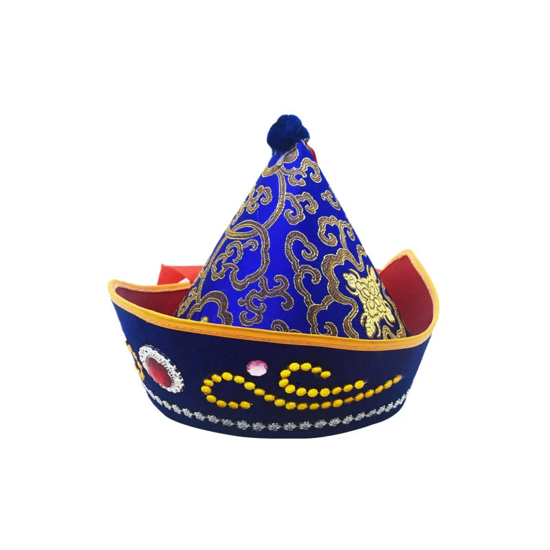 Kinder mongolische Jurte geformte Königin Prinzessin Hut Kopfschmuck Frauen mongolische nationale Minderheit Hut Festival Tanz Kopf bedeckung Kostüm – Detail 15