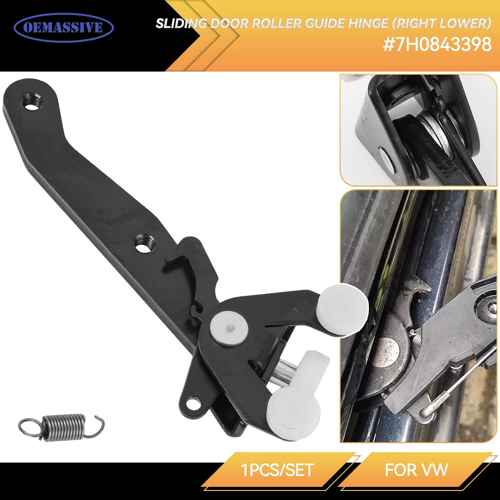 VW Caddy 2004-2020 Right Sliding Door Lower Roller Hinge