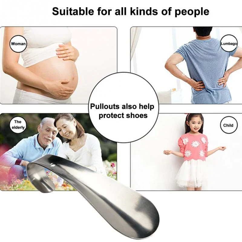 Professional Shoe Horn Stainless Steel Shoehorn Lazy Shoe Helper High Quality Anti-Slip Shoe Lifter For Elderly Shoe Accessories 5