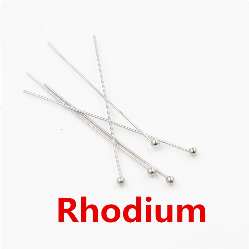 200 개/몫 16 20 25 30 40 45 50mm 실버 컬러 금속 볼 헤드 핀 Diy 쥬얼리 헤드 핀 찾기 Dia 0.5mm 용품 만들기