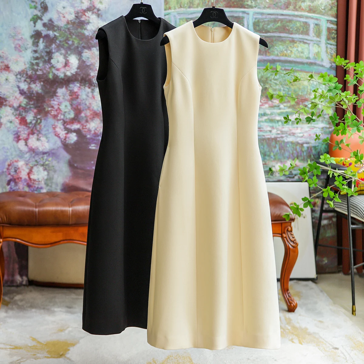 

Casual Daily Wear Slim Fit Mid Length Women's Dress Autumn New Solid Luxury Plus size Elegant Party Dresses for Female 2023