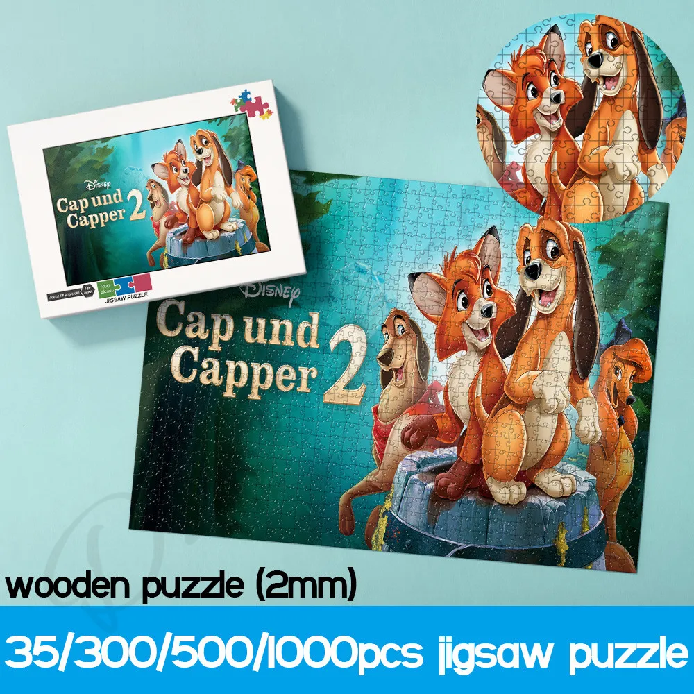

Disney Puzzles for Kids Adults Animated Film The Fox and The Hound 300 500 1000 Pieces Cartoon Wooden Puzzles Toys and Hobbies