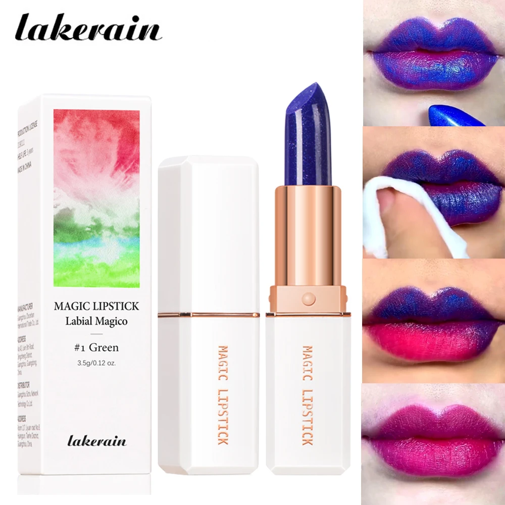 lakerain 6 Colors Magic Lipstick Blue Rose Lip Temperature Color Changing Natural Long Lasting Waterproof Lipstick Cosmetics