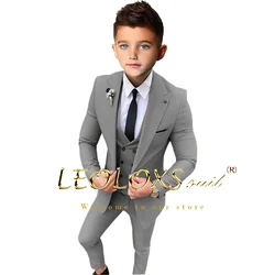 Boys' 3-piece suit set - handmade (jacket + trousers + vest) suitable for weddings, events, and party suit customization