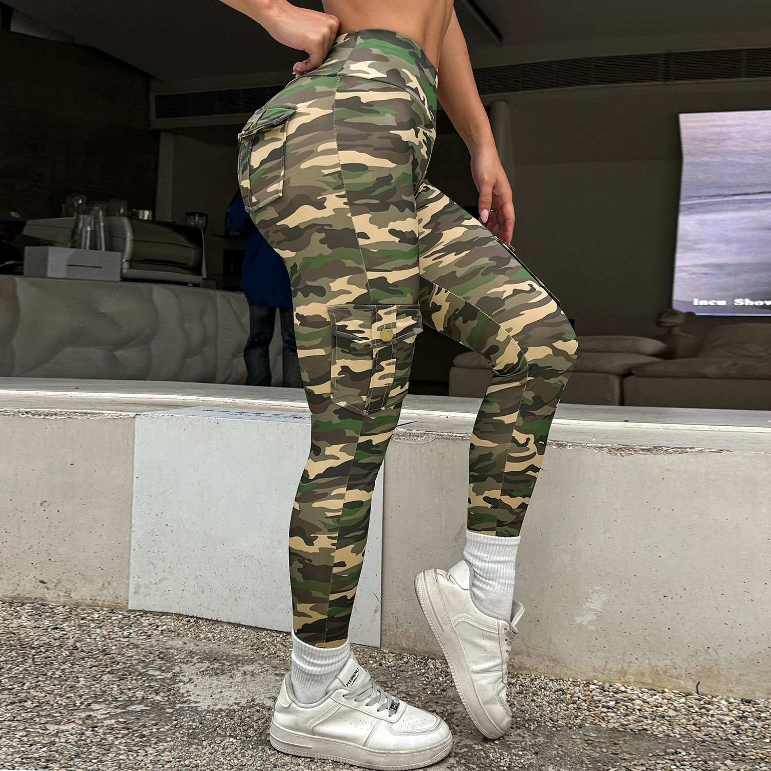 2025 Pockets Camouflage Gym Leggings Women High Waist Fitness Sport Leggings Of Women Running Outdoors Compression Fashion Pant 4