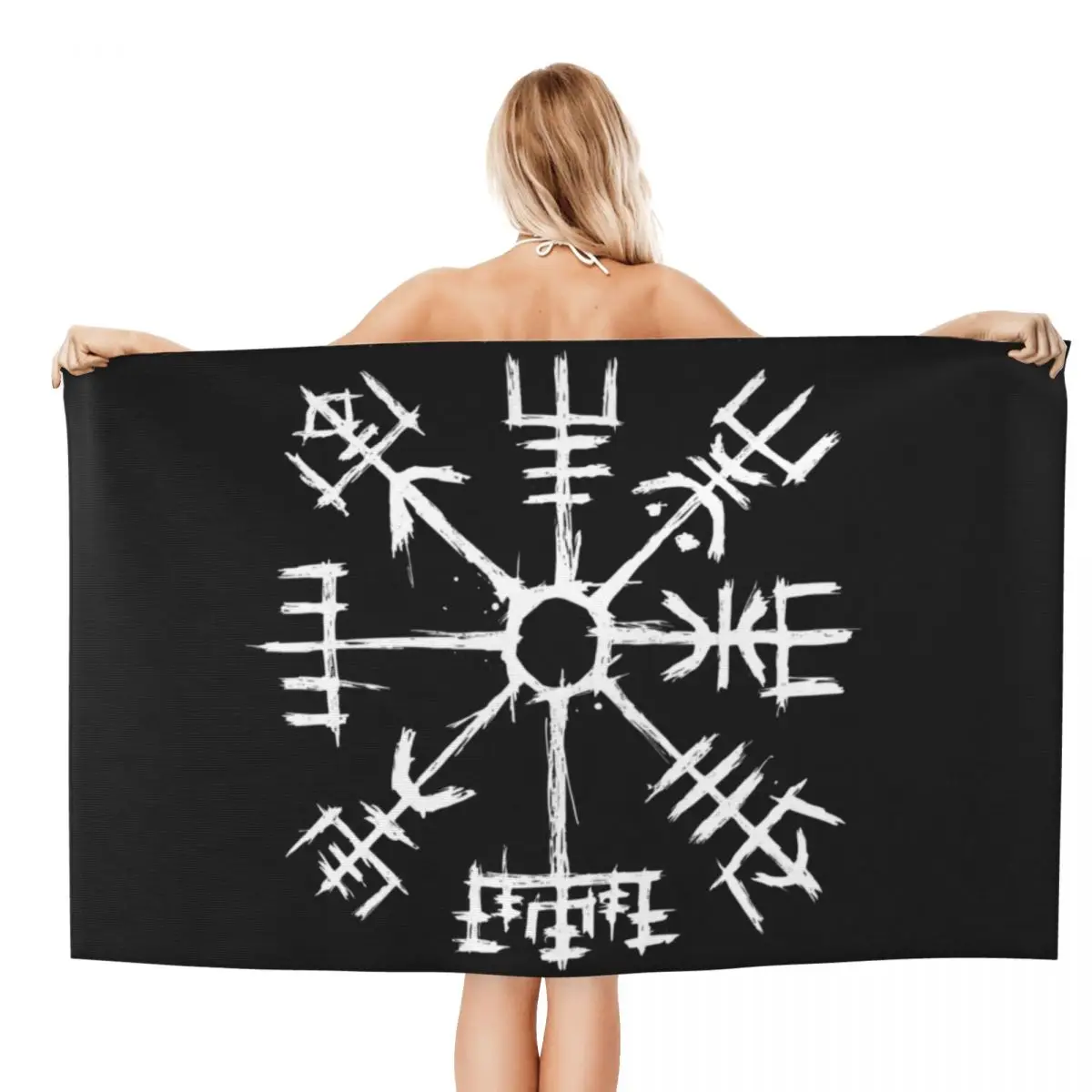 Viking Compass Vegvisir Absorbent Microfiber Bath Beach Towel Quick Drying Valhalla Norse Bathroom Yoga Towels 2
