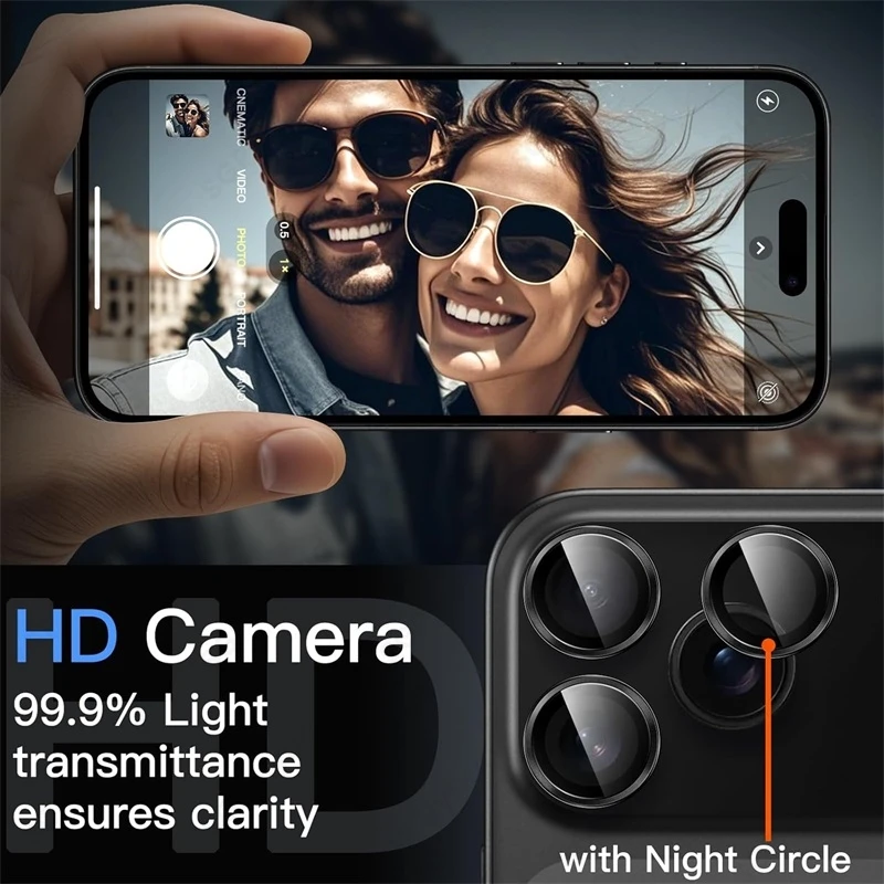 i17 ProMax Metal Ring Camera Glass For Apple iPhone17 iPhone 17 Pro Max Alloy Lens Film i Phone Air iFone iHone 17Pro 17ProMax 4