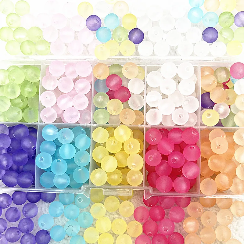 

Hot 50-200pcs 8mm Matte Jelly Round Acrylic Loose Spacer Beads for Jewelry Makeing Diy Handmade Bracelets Necklace Accessories