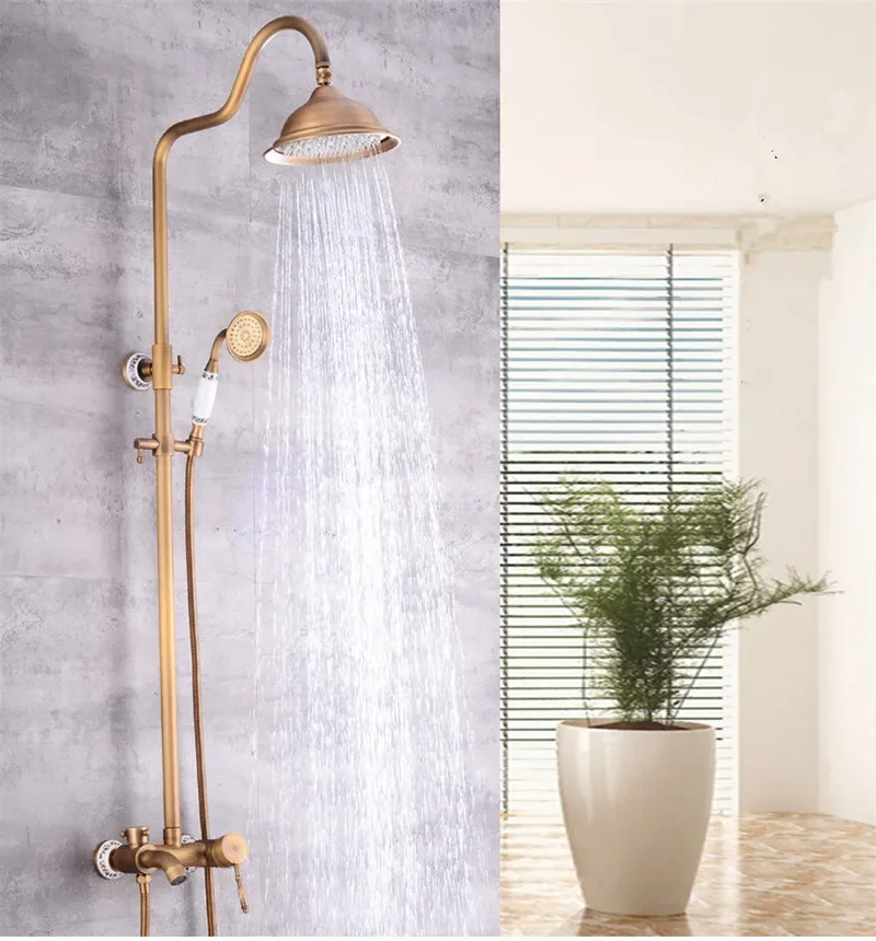 Description Picture 3 of itemAntique Bronze Rainfall Shower Sets Bathroom  Faucet  With Tub Brass Bath & Set Bathtub